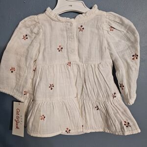 Cat & Jack Off-White Baby Dress With Floral Pattern